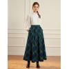 image:imageScarlet Darkness Long Plaid Skirts for Women High Waist A Line Pleated Fall Maxi SkirtsBlue Plaid