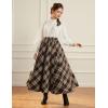 image:imageScarlet Darkness Long Plaid Skirts for Women High Waist A Line Pleated Fall Maxi SkirtsBrown Plaid
