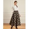 image:imageScarlet Darkness Long Plaid Skirts for Women High Waist A Line Pleated Fall Maxi SkirtsBrown Plaid