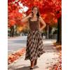 image:imageScarlet Darkness Long Plaid Skirts for Women High Waist A Line Pleated Fall Maxi SkirtsBrown Plaid