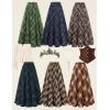 image:imageScarlet Darkness Long Plaid Skirts for Women High Waist A Line Pleated Fall Maxi SkirtsNavy Plaid