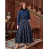 image:imageScarlet Darkness Long Plaid Skirts for Women High Waist A Line Pleated Fall Maxi SkirtsNavy Plaid