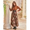 image:imageScarlet Darkness Long Plaid Skirts for Women High Waist A Line Pleated Fall Maxi SkirtsOrange Plaid