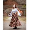 image:imageScarlet Darkness Long Plaid Skirts for Women High Waist A Line Pleated Fall Maxi SkirtsOrange Plaid
