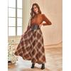 image:imageScarlet Darkness Long Plaid Skirts for Women High Waist A Line Pleated Fall Maxi SkirtsOrange Plaid