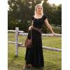 image:imageScarlet Darkness Long Skirts for Women Flowy Boho Tiered Renaissance Maxi Skirt with PocketsBlack