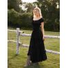 image:imageScarlet Darkness Long Skirts for Women Flowy Boho Tiered Renaissance Maxi Skirt with PocketsBlack