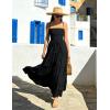 image:imageScarlet Darkness Long Skirts for Women Flowy Boho Tiered Renaissance Maxi Skirt with PocketsBlack