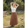 image:imageScarlet Darkness Long Skirts for Women Flowy Boho Tiered Renaissance Maxi Skirt with PocketsBrown