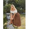 image:imageScarlet Darkness Long Skirts for Women Flowy Boho Tiered Renaissance Maxi Skirt with PocketsBrown