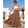 image:imageScarlet Darkness Long Skirts for Women Flowy Boho Tiered Renaissance Maxi Skirt with PocketsBrown