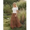 image:imageScarlet Darkness Long Skirts for Women Flowy Boho Tiered Renaissance Maxi Skirt with PocketsBrown