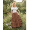image:imageScarlet Darkness Long Skirts for Women Flowy Boho Tiered Renaissance Maxi Skirt with PocketsBrown
