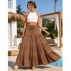 image:imageScarlet Darkness Long Skirts for Women Flowy Boho Tiered Renaissance Maxi Skirt with PocketsBrown