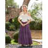 image:imageScarlet Darkness Long Skirts for Women Flowy Boho Tiered Renaissance Maxi Skirt with PocketsDeep Purple