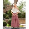 image:imageScarlet Darkness Long Skirts for Women Flowy Boho Tiered Renaissance Maxi Skirt with PocketsDusty Rose
