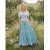 image:imageScarlet Darkness Long Skirts for Women Flowy Boho Tiered Renaissance Maxi Skirt with PocketsLight Blue
