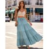 image:imageScarlet Darkness Long Skirts for Women Flowy Boho Tiered Renaissance Maxi Skirt with PocketsLight Blue