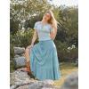 image:imageScarlet Darkness Long Skirts for Women Flowy Boho Tiered Renaissance Maxi Skirt with PocketsLight Blue