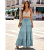 image:imageScarlet Darkness Long Skirts for Women Flowy Boho Tiered Renaissance Maxi Skirt with PocketsLight Blue
