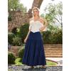 image:imageScarlet Darkness Long Skirts for Women Flowy Boho Tiered Renaissance Maxi Skirt with PocketsNavy Blue