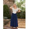 image:imageScarlet Darkness Long Skirts for Women Flowy Boho Tiered Renaissance Maxi Skirt with PocketsNavy Blue