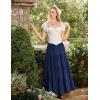 image:imageScarlet Darkness Long Skirts for Women Flowy Boho Tiered Renaissance Maxi Skirt with PocketsNavy Blue