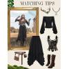image:imageScarlet Darkness Long Skirts for Women High Waist Renaissance Skirt Maxi Skirt with PocketsBlack