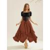 image:imageScarlet Darkness Long Skirts for Women High Waist Renaissance Skirt Maxi Skirt with PocketsBurnt Orange