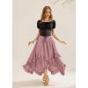 image:imageScarlet Darkness Long Skirts for Women High Waist Renaissance Skirt Maxi Skirt with PocketsPink