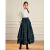 image:imageScarlet Darkness Long Skirts for Women Renaissance Costume Pirate Maxi Skirt Plus Size with PocketsBlue Green Plaid