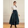 image:imageScarlet Darkness Long Skirts for Women Renaissance Costume Pirate Maxi Skirt Plus Size with PocketsBlue Green Plaid