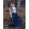 image:imageScarlet Darkness Long Skirts for Women Renaissance Costume Pirate Maxi Skirt Plus Size with PocketsBlue Plaid