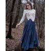 image:imageScarlet Darkness Long Skirts for Women Renaissance Costume Pirate Maxi Skirt Plus Size with PocketsBlue Plaid