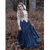 image:imageScarlet Darkness Long Skirts for Women Renaissance Costume Pirate Maxi Skirt Plus Size with PocketsBlue Plaid