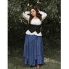 image:imageScarlet Darkness Long Skirts for Women Renaissance Costume Pirate Maxi Skirt Plus Size with PocketsDenim Blue