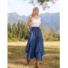 image:imageScarlet Darkness Long Skirts for Women Renaissance Costume Pirate Maxi Skirt Plus Size with PocketsDenim Blue