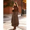 image:imageScarlet Darkness Long Skirts for Women Renaissance Costume Pirate Maxi Skirt Plus Size with PocketsEarthy Brown Plaid
