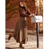image:imageScarlet Darkness Long Skirts for Women Renaissance Costume Pirate Maxi Skirt Plus Size with PocketsEarthy Brown Plaid