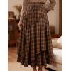 image:imageScarlet Darkness Long Skirts for Women Renaissance Costume Pirate Maxi Skirt Plus Size with PocketsEarthy Brown Plaid