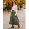 image:imageScarlet Darkness Long Skirts for Women Renaissance Costume Pirate Maxi Skirt Plus Size with PocketsGreen Yellow Plaid