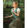 image:imageScarlet Darkness Long Skirts for Women Renaissance Costume Pirate Maxi Skirt Plus Size with PocketsGreen Yellow Plaid