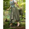 image:imageScarlet Darkness Long Skirts for Women Renaissance Costume Pirate Maxi Skirt Plus Size with PocketsGreen Yellow Plaid