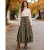 image:imageScarlet Darkness Long Skirts for Women Renaissance Costume Pirate Maxi Skirt Plus Size with PocketsGreen Yellow Plaid