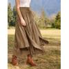image:imageScarlet Darkness Long Skirts for Women Renaissance Costume Pirate Maxi Skirt Plus Size with PocketsKhaki