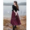 image:imageScarlet Darkness Long Skirts for Women Renaissance Costume Pirate Maxi Skirt Plus Size with PocketsWine Plaid