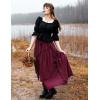 image:imageScarlet Darkness Long Skirts for Women Renaissance Costume Pirate Maxi Skirt Plus Size with PocketsWine Plaid