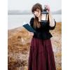 image:imageScarlet Darkness Long Skirts for Women Renaissance Costume Pirate Maxi Skirt Plus Size with PocketsWine Plaid