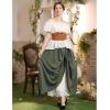 image:imageScarlet Darkness Maxi Long Skirt for Women Double Layered Renaissance SkirtsArmy Green