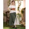 image:imageScarlet Darkness Maxi Long Skirt for Women Double Layered Renaissance SkirtsArmy Green